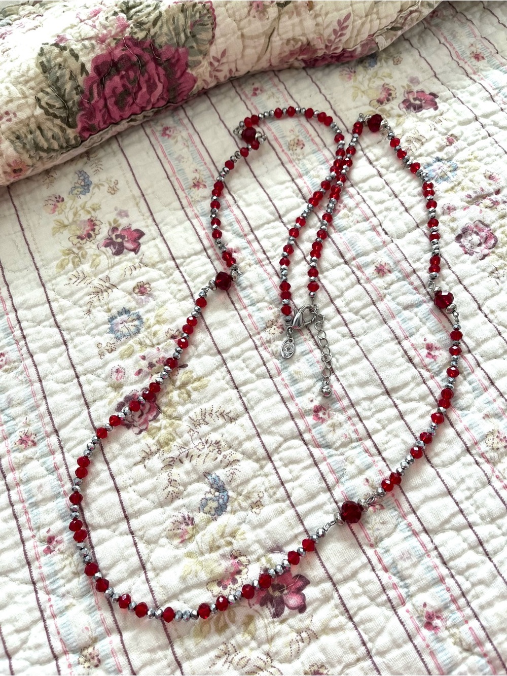 Red Beaded Layered Necklace - Women Jewelry